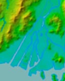 地理院地図(色別標高図)
